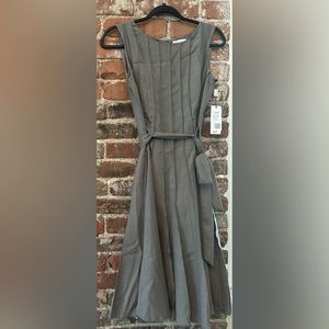 Gray Pleated Sleeveless Calvin Klein Dress